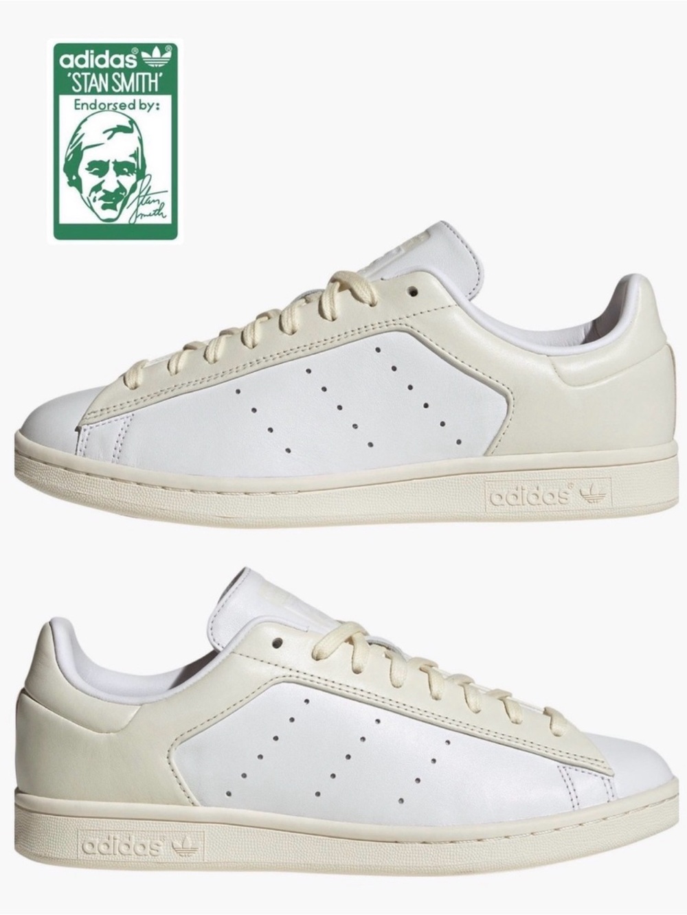 Adidas Stan Smith Sneakers, Originals, Off White Court Shoes, NWB, Size 8v